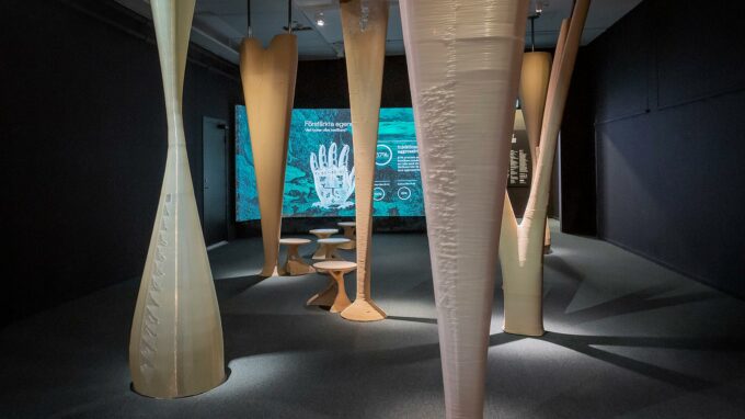 3-D printad del i utställningen Hyper Human