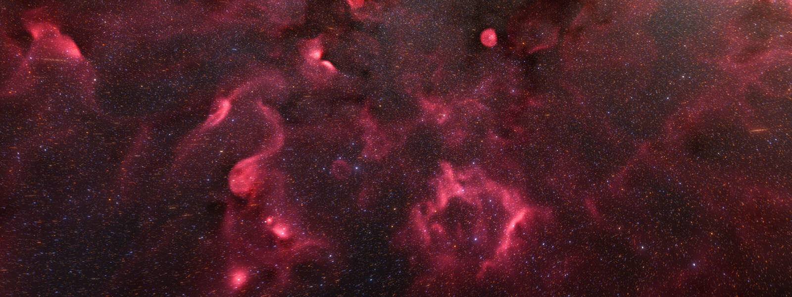 röd bild på universum och galaxen gaia