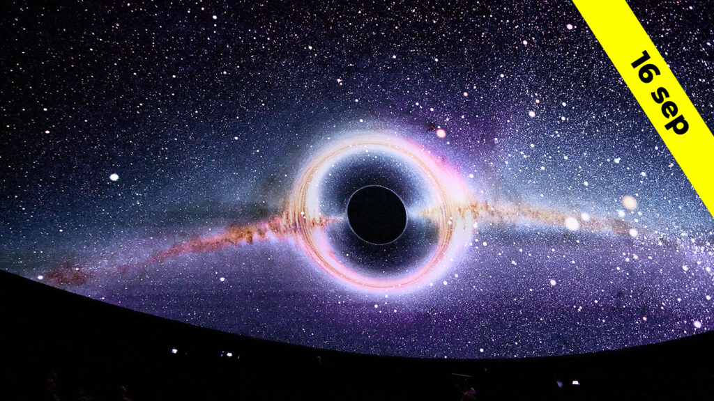 svart hål projiceras på en fulldome