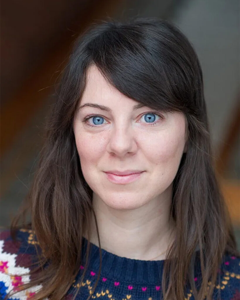 Porträttbild på en kvinna med brunt hår - forskare Giulia Gaudenzi från KI